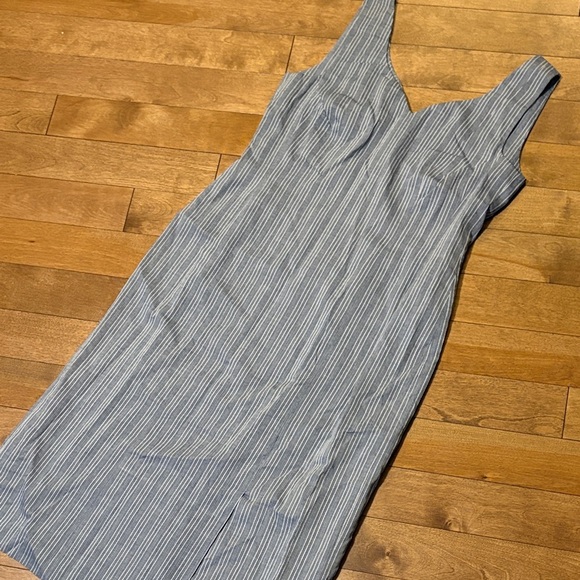 Vintage Dresses & Skirts - Vintage Blue and White Striped Midi Dress